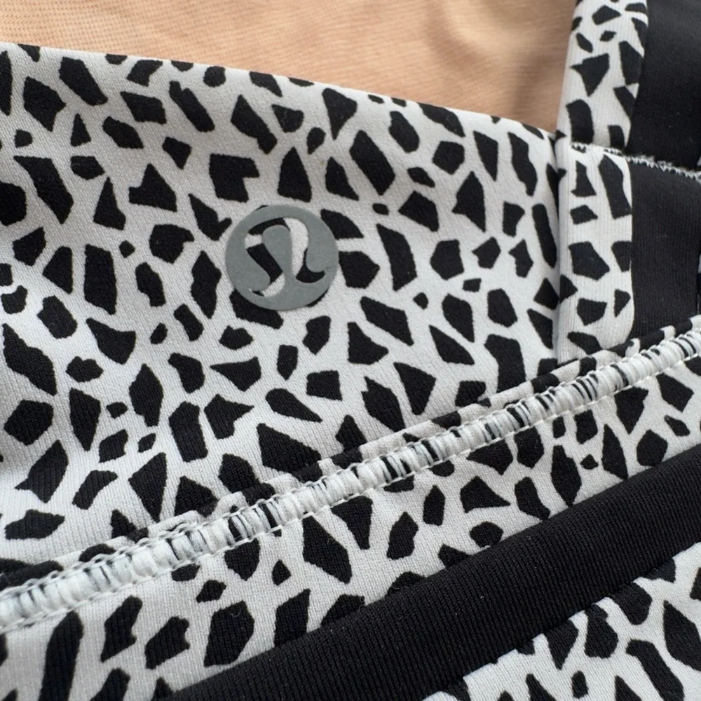 Lululemon Athletica Black and White Geometric Sports Bra